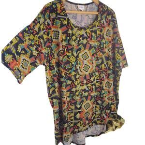 Nwot LulaRoe XL Irma Top Tribal Shirt Relaxed Hi Low Tunic Geometric Print Women